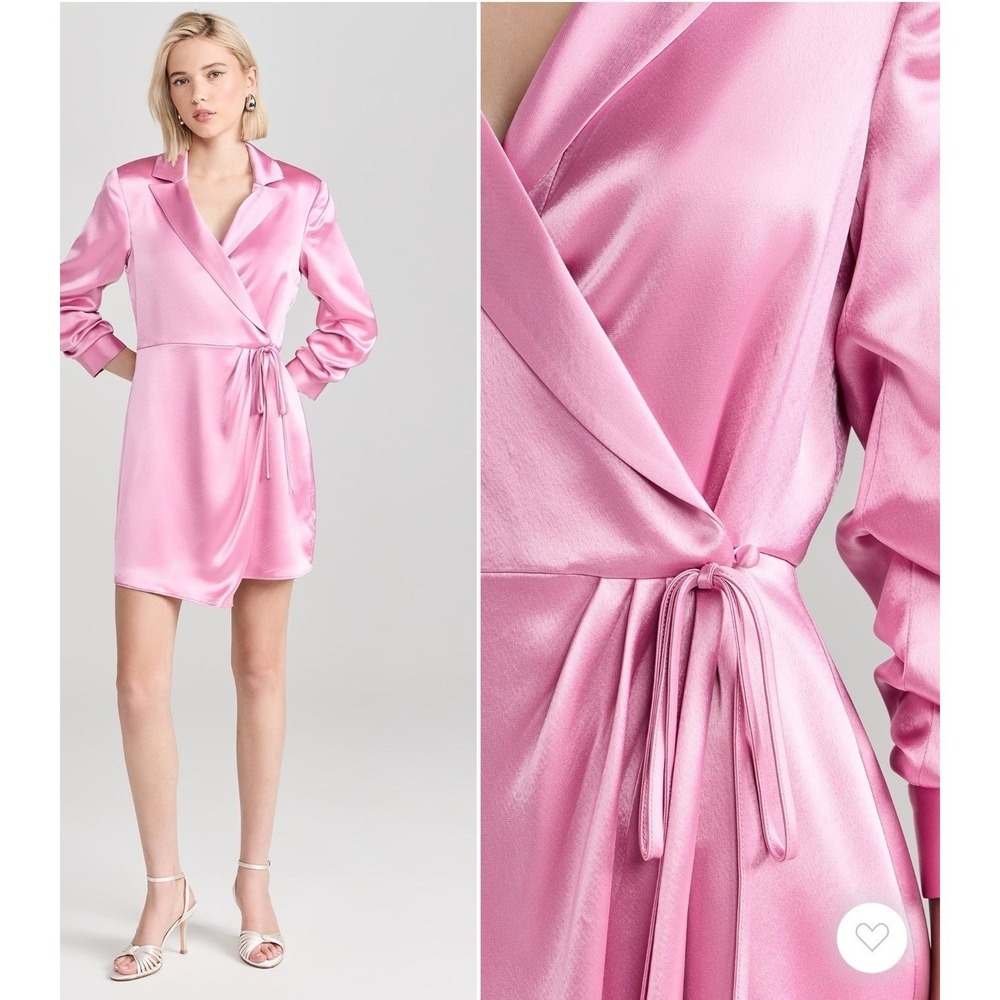New! Cinq‎ a Sept Sabina Satin Mini Dress in Pink Sz 0 $465